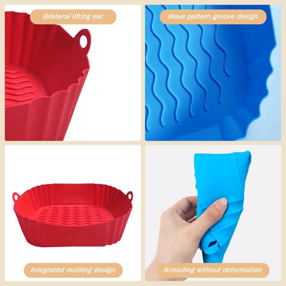 Soft Square Silicone Pot Mould Liners Baking Basket New Silicone Mold  for Air Fryer