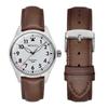 WOCCI 20mm Watch Vintage Genuine Leather Watch Band Brown with Tonal Includes Adjustment Tool and Spring Bars Strap, (Dark Stitching),