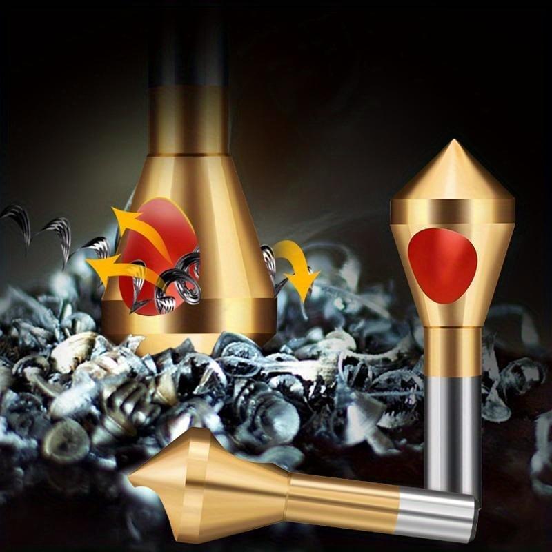 4Pcs Metal Drill Bit HSS Titanium Coated Countersink and Deburring Tool Set