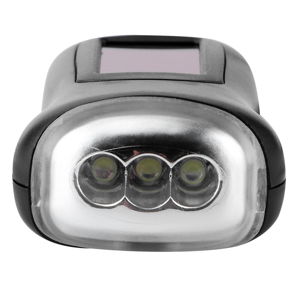 Hand Crank Solar Powered Rechargeable Flashlight LED Emergency Dynamo Torch for Outdoor Camping