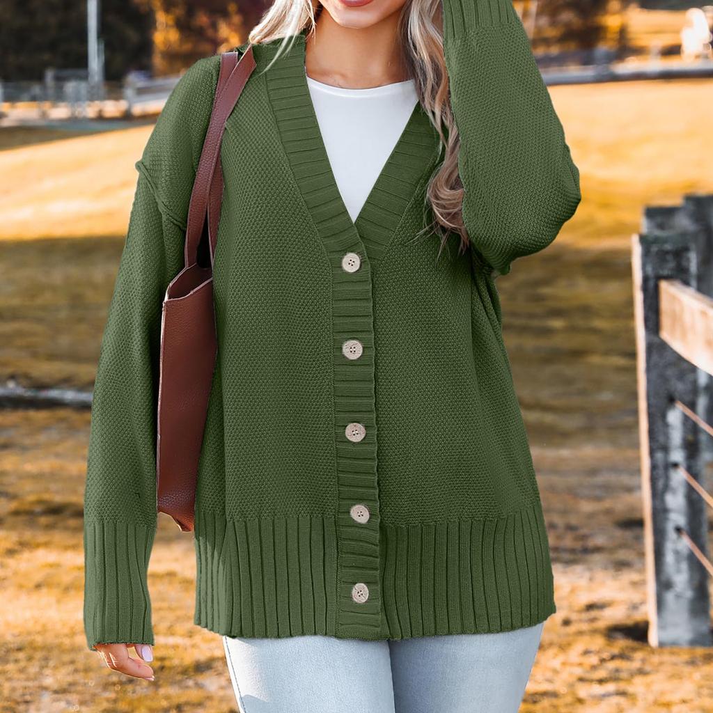 Women's Solid-color Fashionable Long-sleeved Top Cardigan