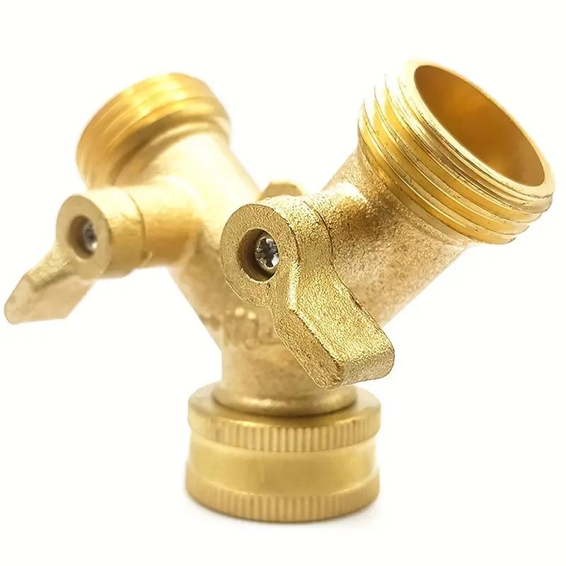 

1 шт. Садовый шланговый разветвитель, 2-ходовой, прочный, латунный, двунаправленный, шланговый распределитель, латунный, двунаправленный, садовый шланговый соединитель 3/4