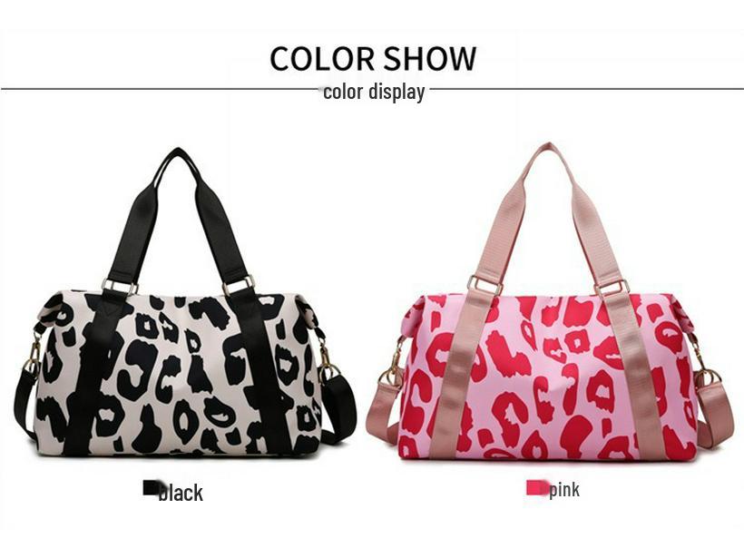 Lightweight Large Capacity Cow Print Travel Duffle Bag for Short Business Trips and Gym Use