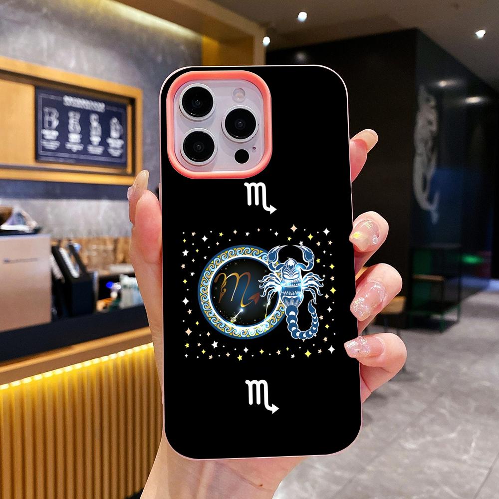 

Zodiac Sign Scorpio Phone Case for iPhone 17 16 15 14 13 12 11 Air Pro Max Plus Jelly Double layer Pink Cover iPhone 16 Pro Max