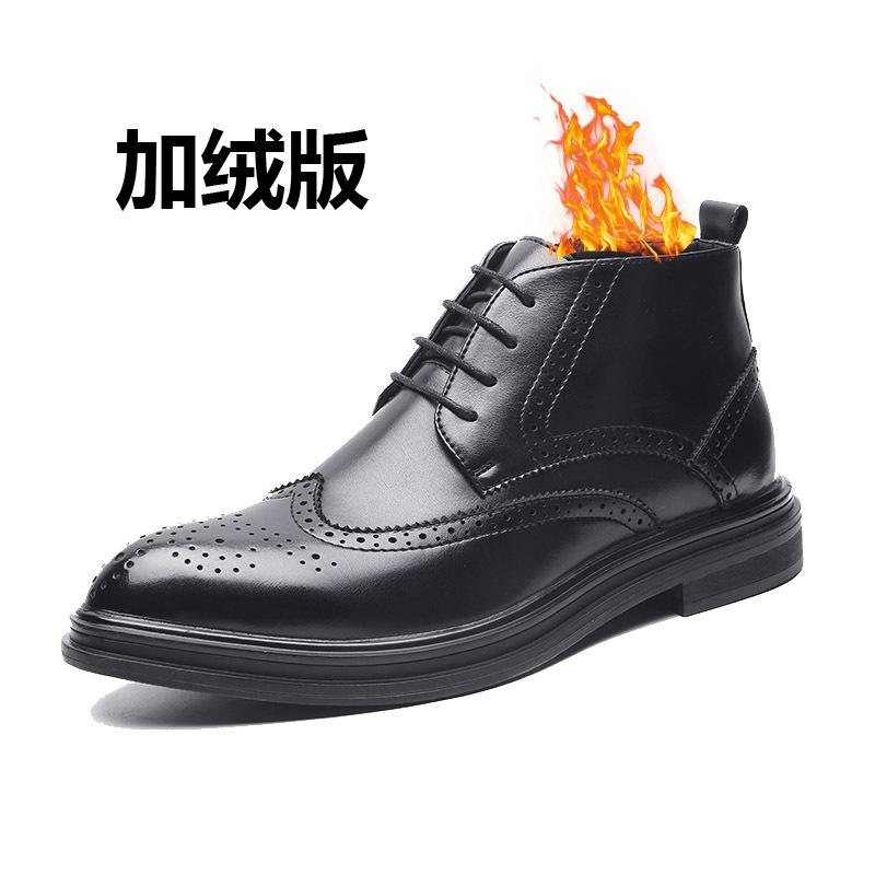 

Autumn and winter zipper Chelsea men s boots men s pointed leather boots men s business dress short boots high-top shoes 78092-F 44