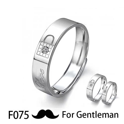 Huitan 1 Pc Trendy Couple Pledge Love Token Ring With Letter His Queen&Her King Engraved Wedding Ring For Women&men Finger Rings