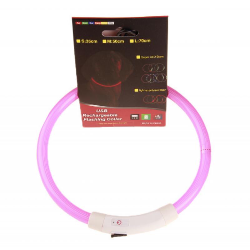 

Светящийся ошейник для собак со светодиодной подсветкой, USB-ошейник с зарядкой, ошейник Тедди, анти-потерянный ошейник, аксессуары для домашних животных overall glow 50cm