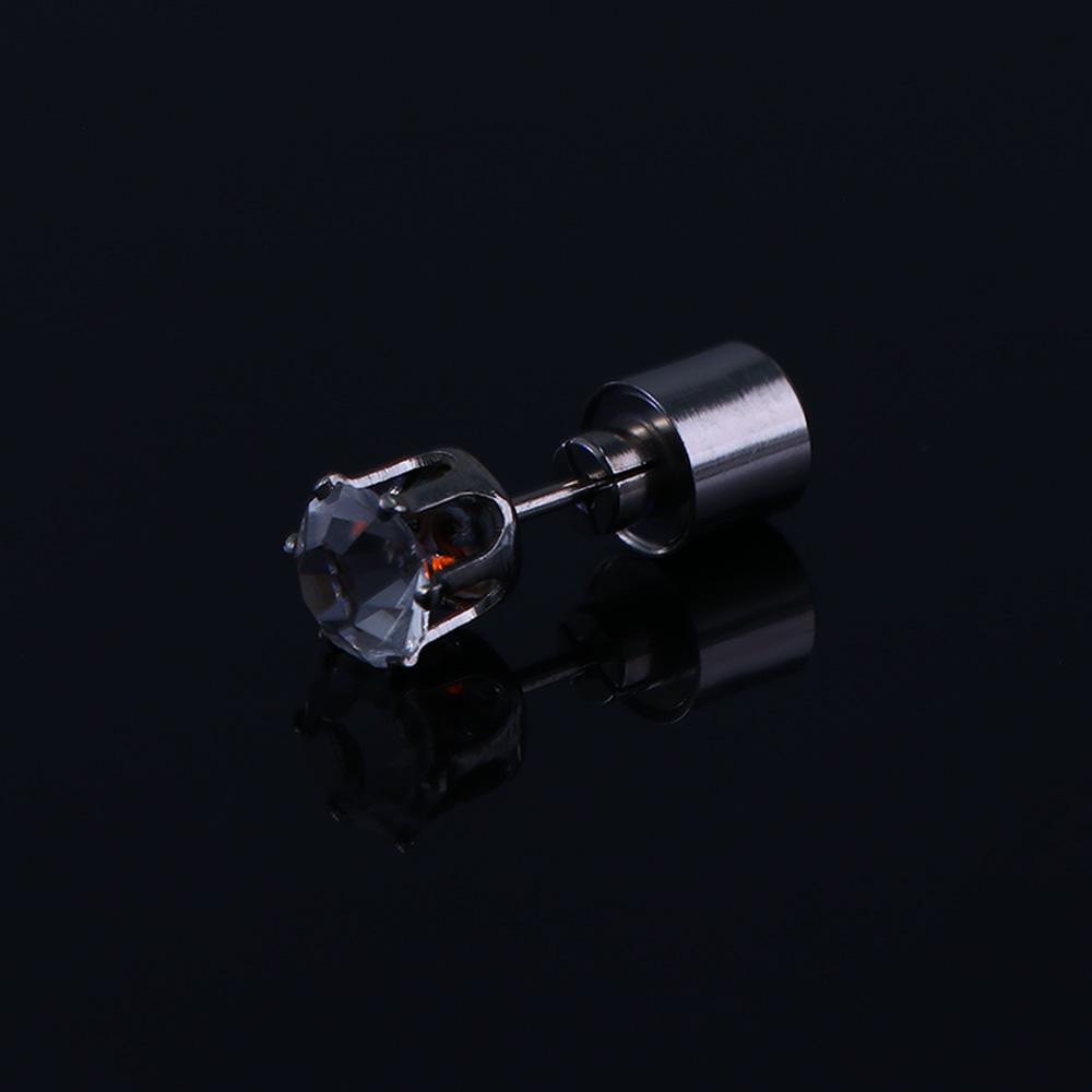 Cool Men Earrings LED Luminous DJ Dance Party Rhinestones Glow Earrings Light Up Earrings Female Ear Studs Diamond Earrings