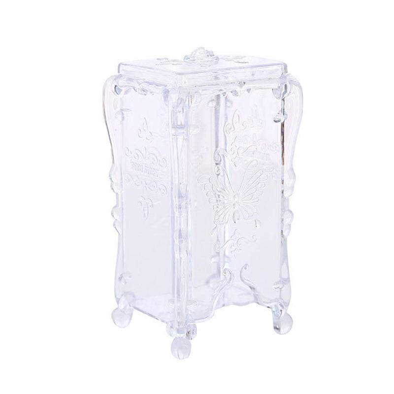 

Пластиковый ватный диск для ногтей, коробка для хранения, бабочка, прозрачный дизайн, салфетки, контейнер, органайзер, футляр для косметики, инструменты для дизайна ногтей белый