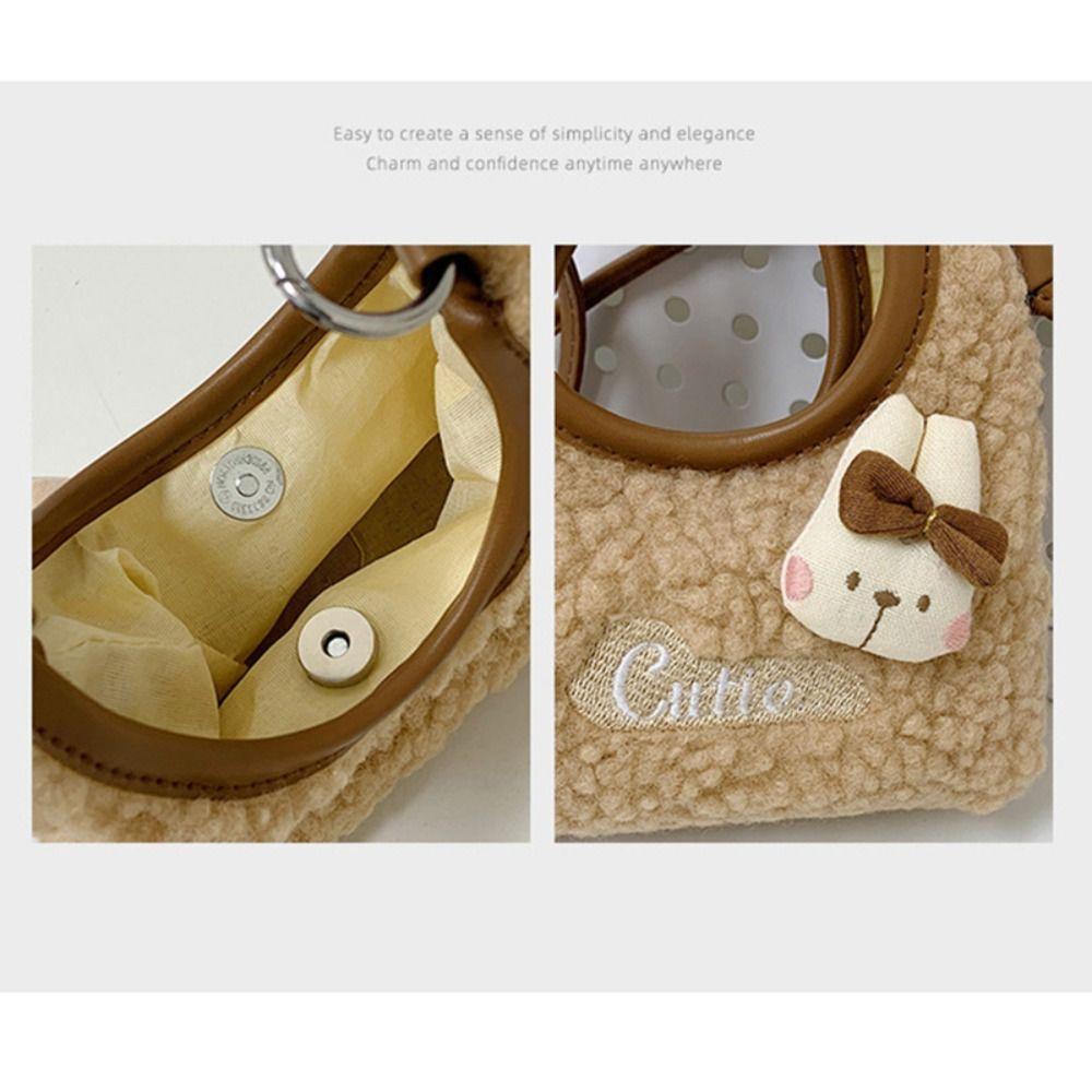 Cute Furry Handbag Rabbit Mini Shoulder Bag Creative Plush Crossbody Bag  Autumn Winter