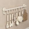 Milk White Suction Cup, Kitchen Hook, Knife, Pot Lid, Spoon, Shovel, Wall-mounted Multi-functional Row of Non-punching Shelves
