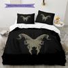 Satan Symbol Pattern Bedding,Quilt Set Quilt Cover Pillowcase Home Birthday Gift (1 * Duvet Cover + 2 * Pillowcase, Without Core)