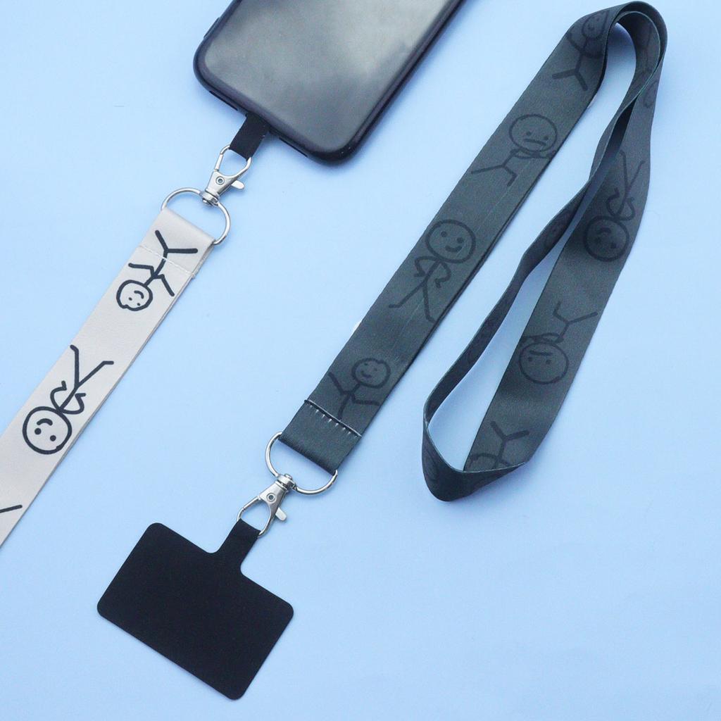 Handmade, Cartoon Phone Lanyard Removable Removable Match Man Illustration Cup Camera Door Card Neck Strap Lanyard Accessory