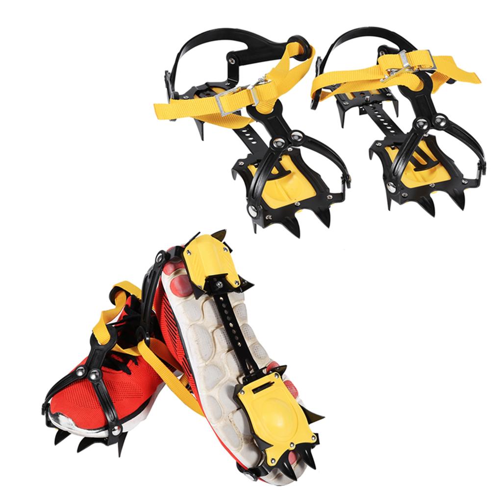 Crampones de Hielo, Crampones, Botas de Escalada Antideslizantes, Tipo Enlace de 10 Dientes, Punta Antideslizante para Senderismo en Terreno Nevado