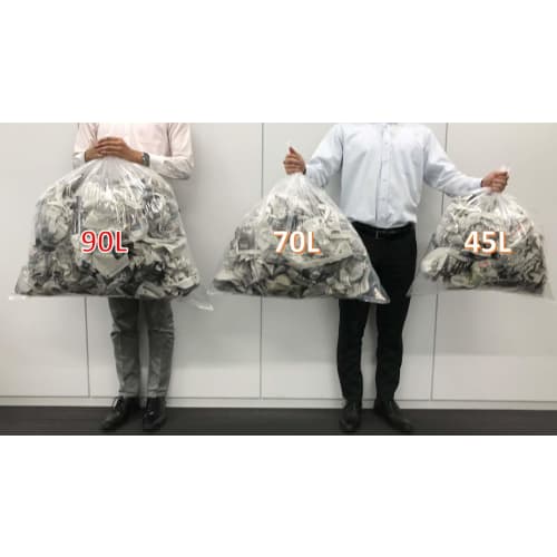 Ordy Garbage Bags, 90L, Thick, Translucent (Milky White), Pack of 10, 100cm x 90cm, Smooth to the Touch, Poly Bag Business, P-99