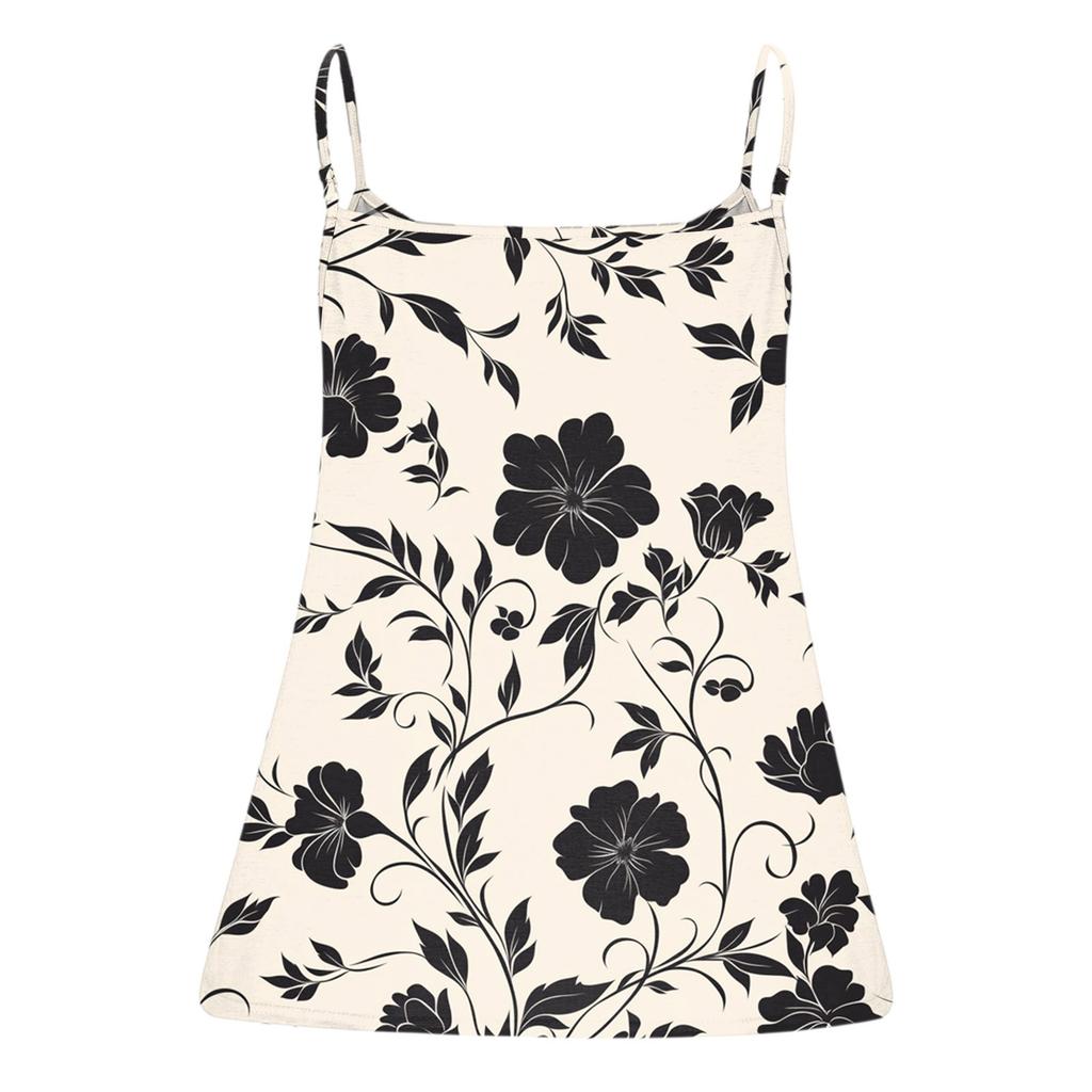 Dámská ležérní vesta plus size s nastavitelnými ramínky, top tílko bez rukávů s výstřihem do V