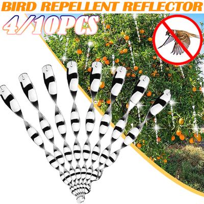 Vogelabwehr für den Außenbereich, reflektierender Schreckensstab, Spiralvogelabwehr, Abschreckung, reflektierender Stab, landwirtschaftliche Vogelabwehr, Dekoration