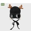Solid Color Reindeer Antler Hat Warm Plush Ear Flaps  Backpack Accessories