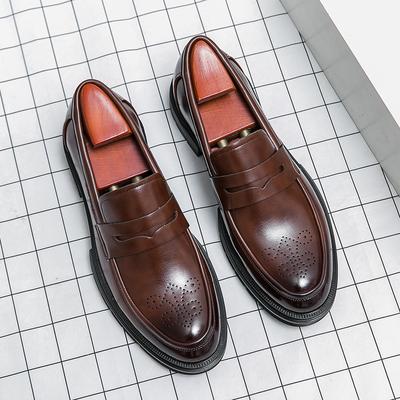 Móda Pánska Retro Formálna Obuv Čierna Hnedá Business Casual Jedna Noha Vyrezávané Anglické Mokasíny Gentleman Spoločenská Obuv Veľkosť 38-46 Pánska Obuv