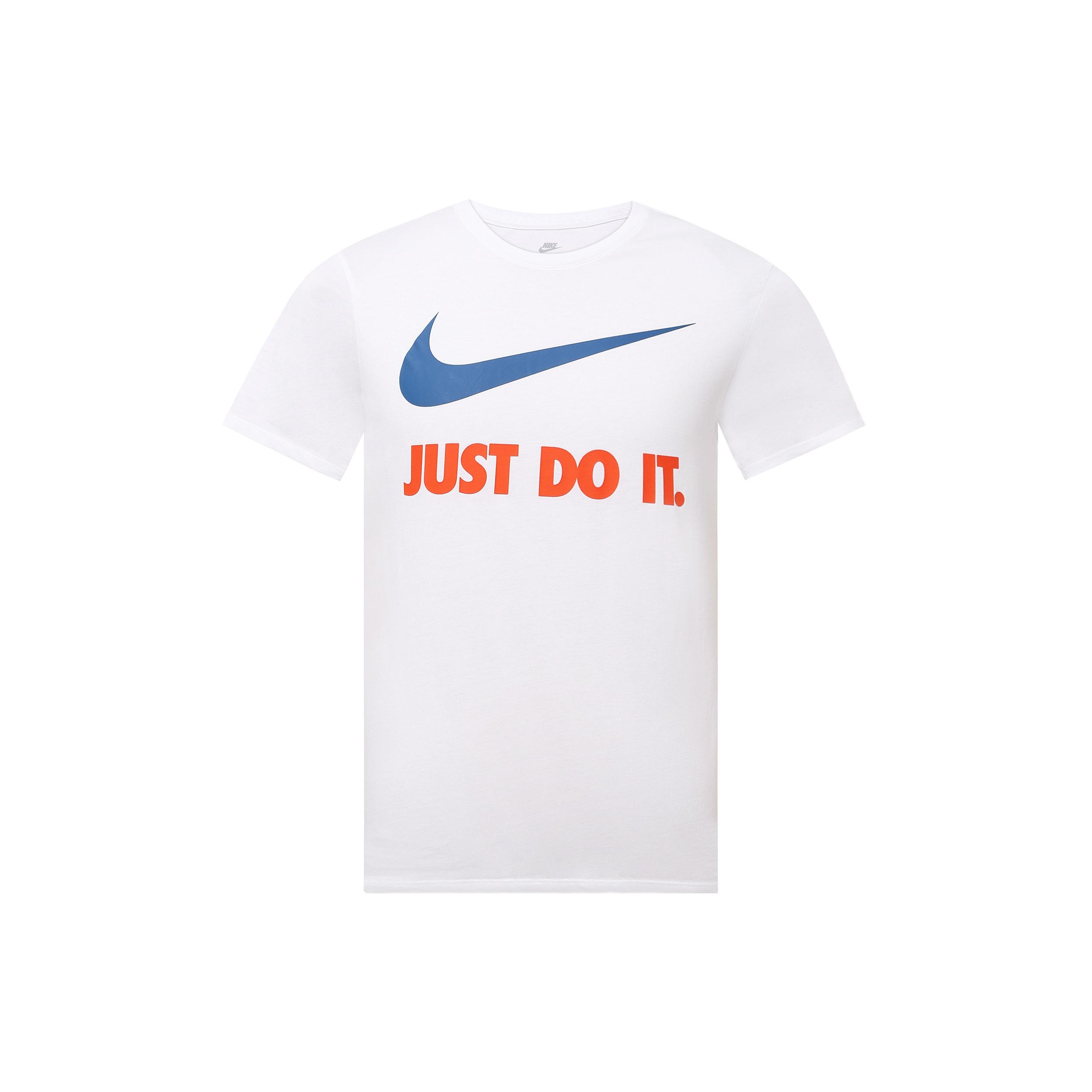 Men s Nike Large Logo Printing Round Neck Short Sleeve White T-Shirt 707361-100 XL