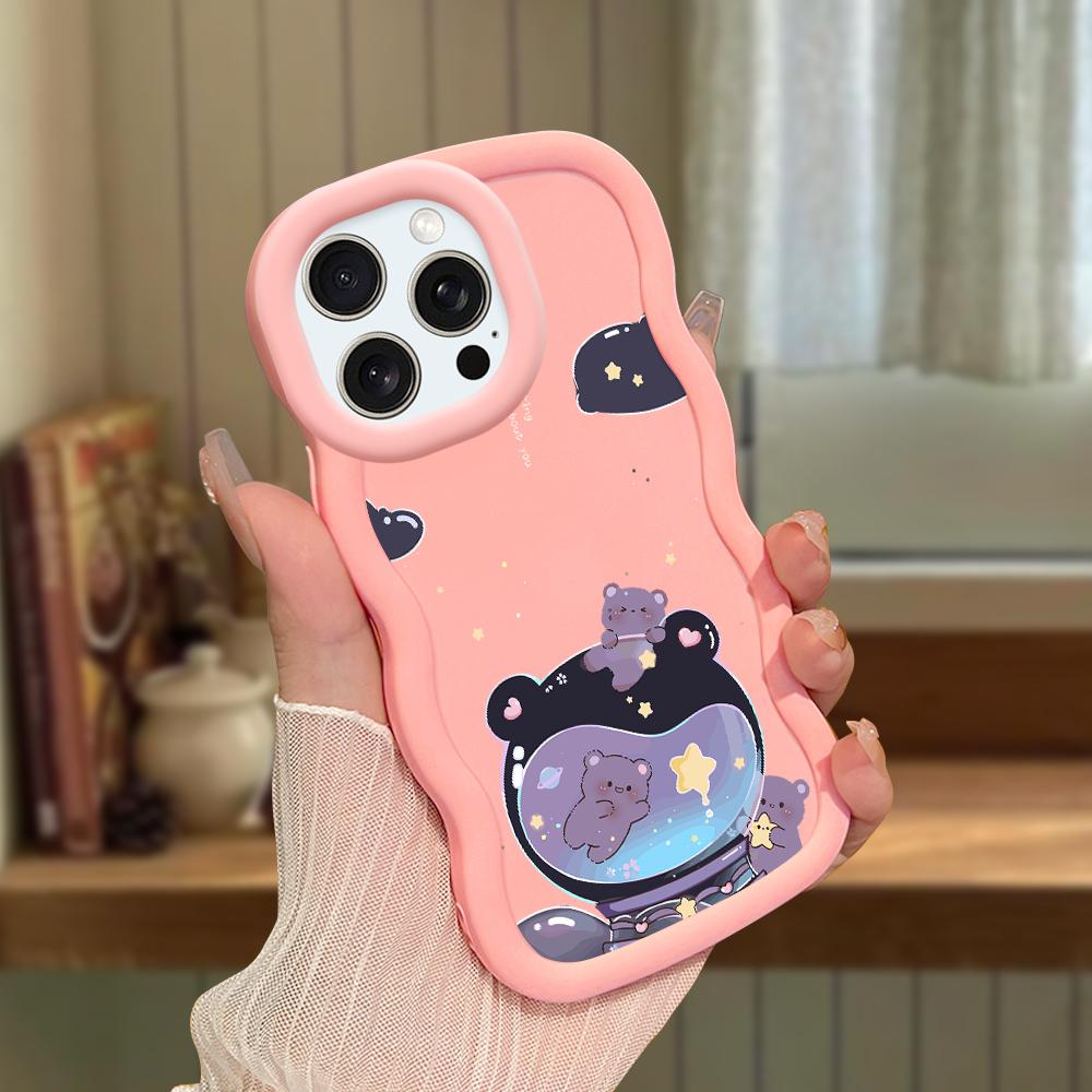 Big Wave Edge Soft Silicone Material Macaron Phone Case Shockproof Protective Rubber Casing for iPhone Samsung Huawei Honor Xiaomi Redmi OnePlus Moto