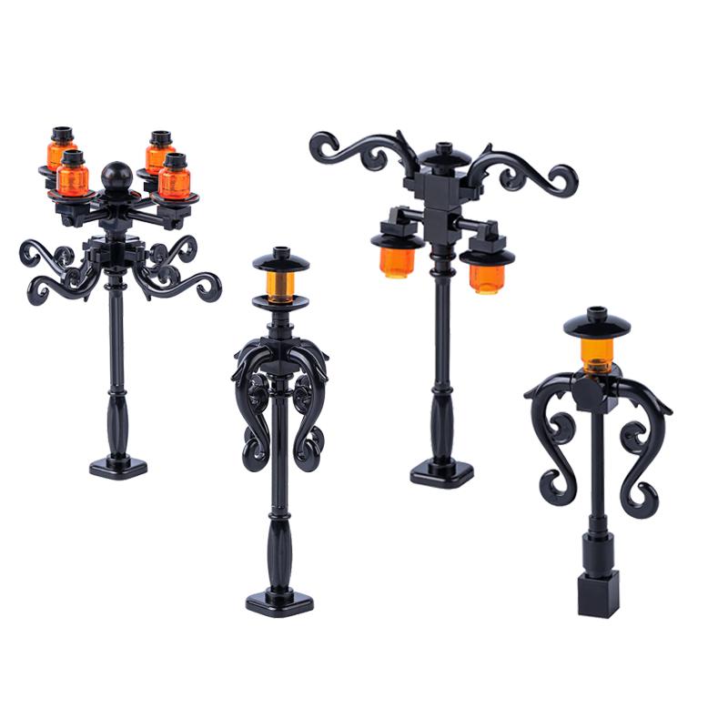 MOC DIY Accessori Parti Piastra Scena Città Blocchi da Costruzione Tronco d'Albero Recinzione Ringhiera Lampione Stradale Semaforo Base Giocattolo A037