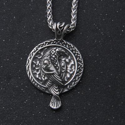 Vintage Nordic Men's Viking Necklace, Scandinavian Mythology Pagan Amulet Pendant, Birthday Gift Jewelry Accessory with Gift Bag