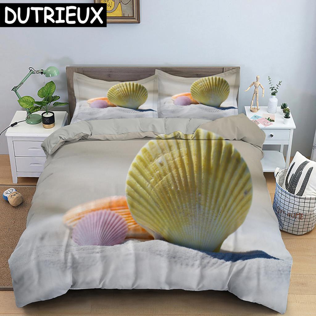 Seaside Beach 3D Duvet Cover Bedding Set Comforter Linen Pillowcases Quilt Cover Home Decor Single Double Twin King Queen