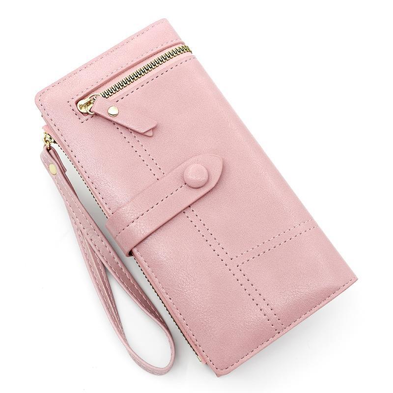

Женские кошельки Свежий стиль Длинный кошелек, Кожаный держатель для карт, Кошелек для монет, Клатч 19 * 10 * 2.5CM розовый