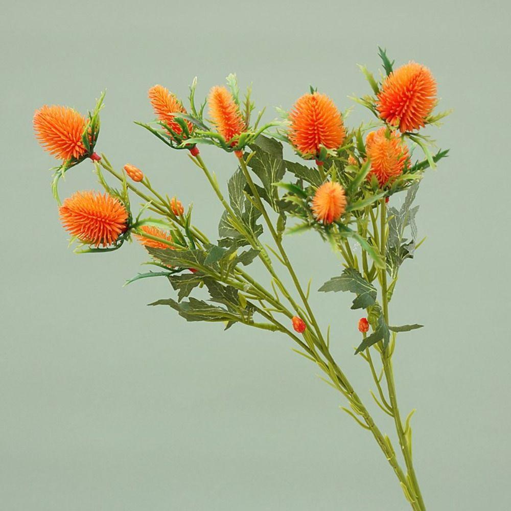 Realistic Artificial Sea Holly Branch Real Touch Fake Flowers  Home Living Room Decor