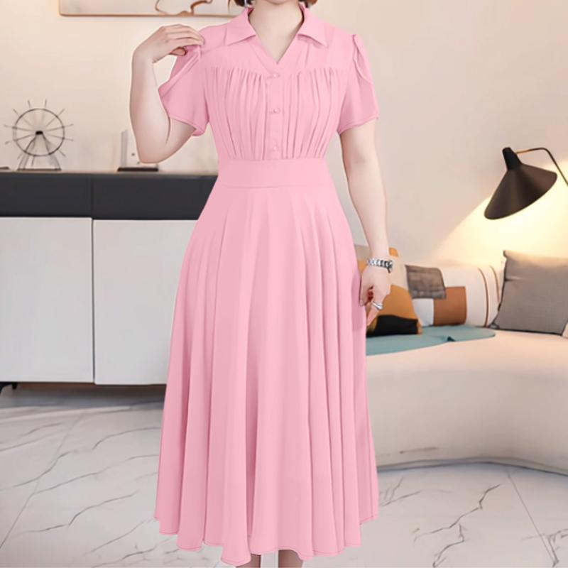 ZANZEA Lässiges Umlegekragen-Sommerkleid mit kurzen Ärmeln für Damen