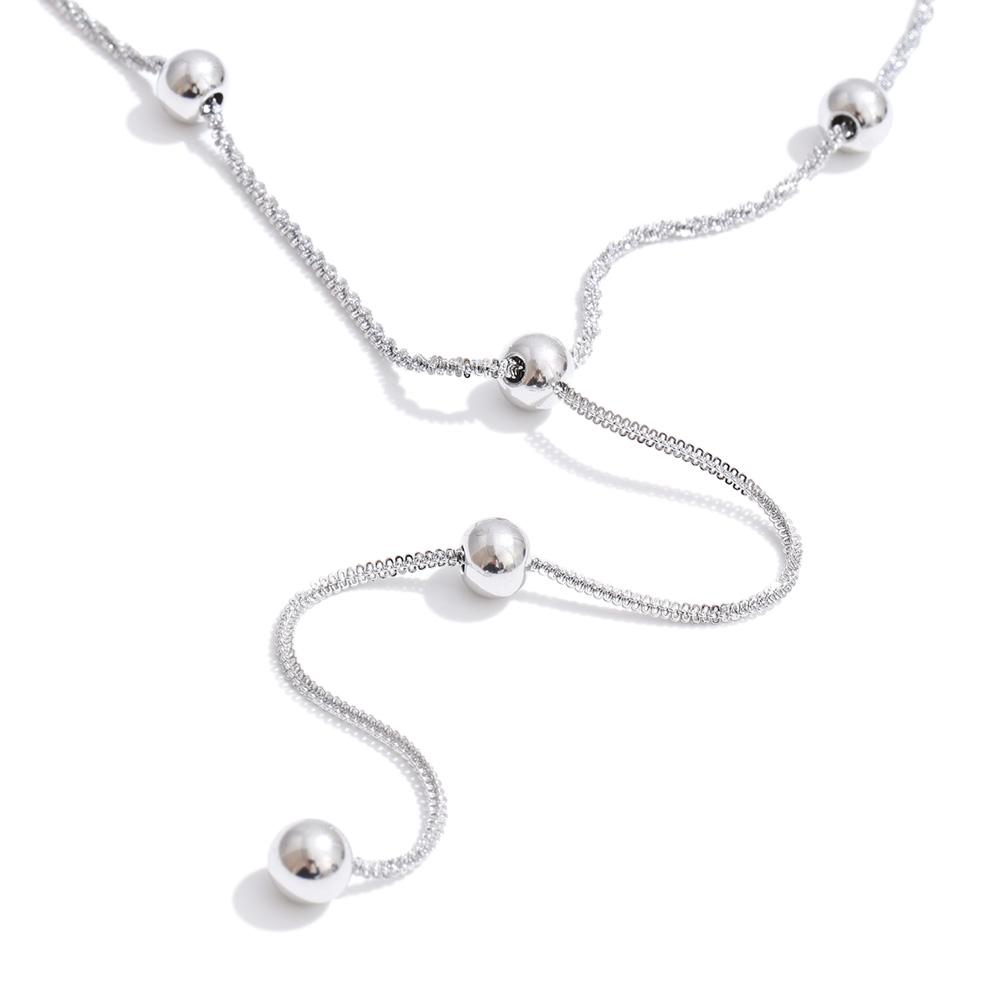 

Yhpup Stainless Steel Beads Y Chain Drop Necklace That Goes Down The Chest 16K PVD Plated Exquisite Jewelry Tarnish Resistant