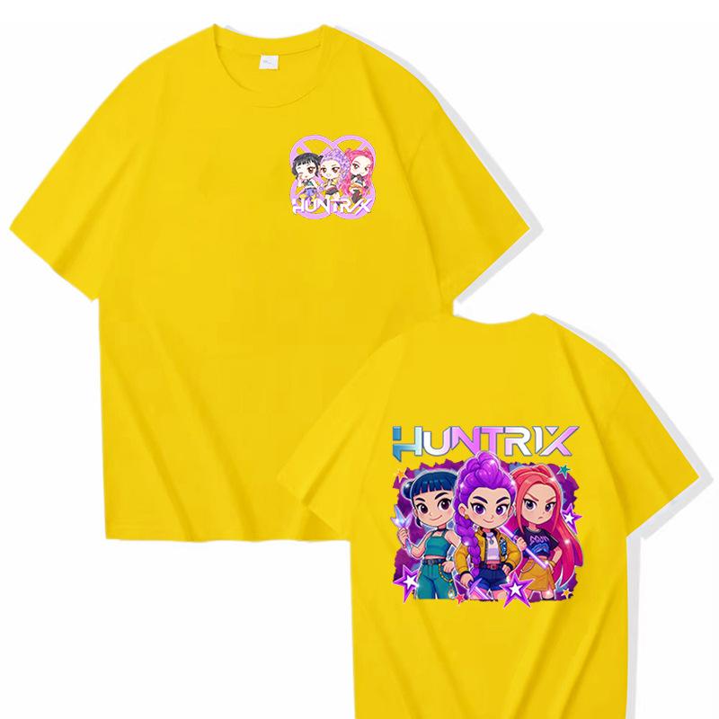 Movie KPop Demon Hunters Rumi Mira Zoey Derpy Tiger Double Sided Print T-shirts Men Women Fashion Casual T Shirt 16 Colors