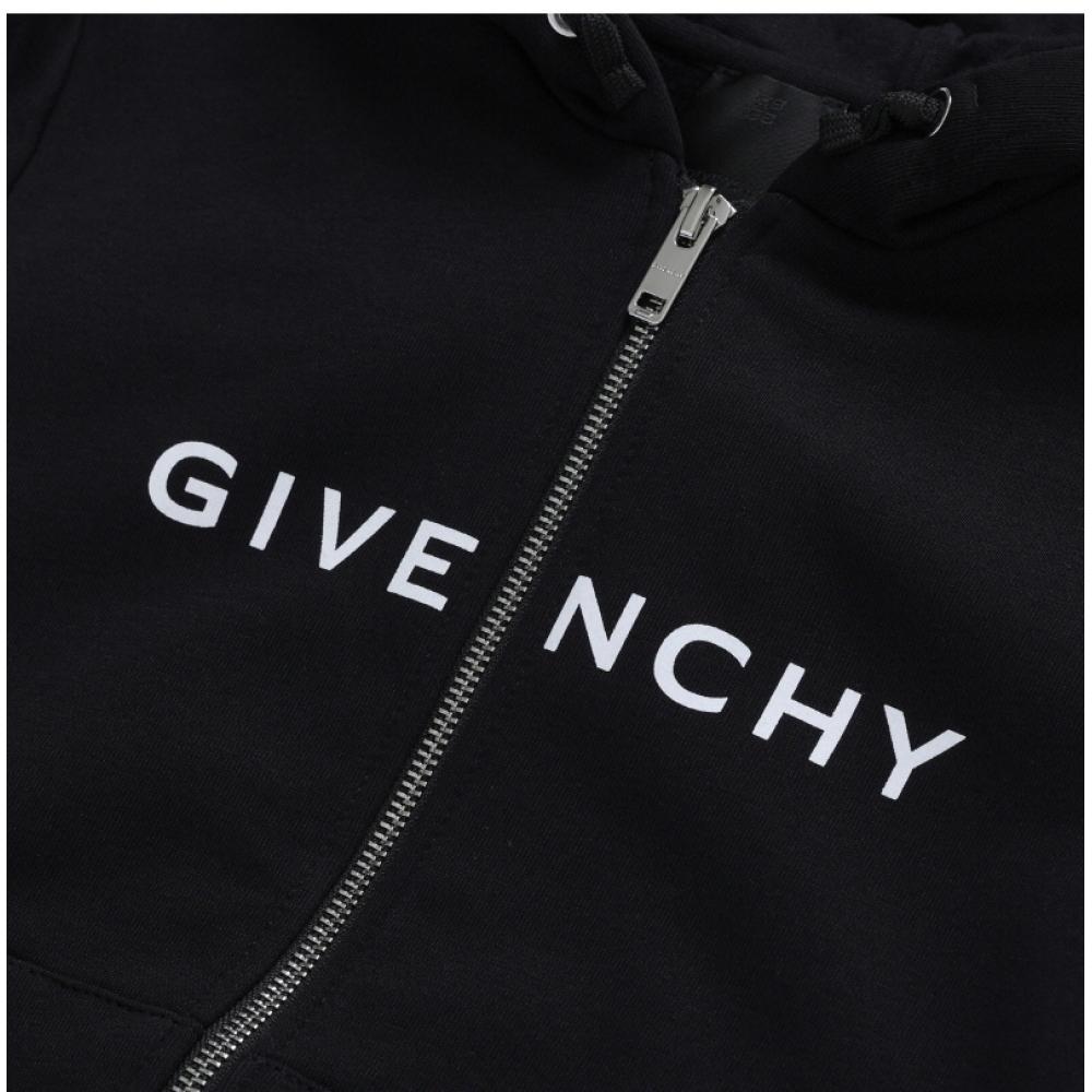Givenchy H15352 09b Archetype Logo Print Kids Zip Up Hoodie