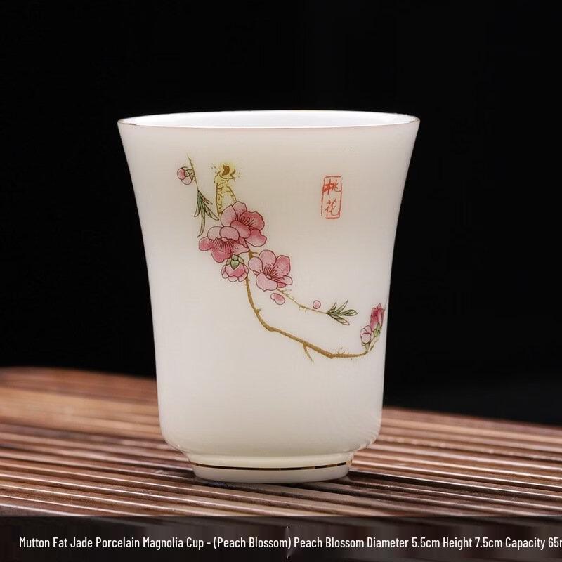 

Shangqi White Porcelain Magnolia Gold Teacup