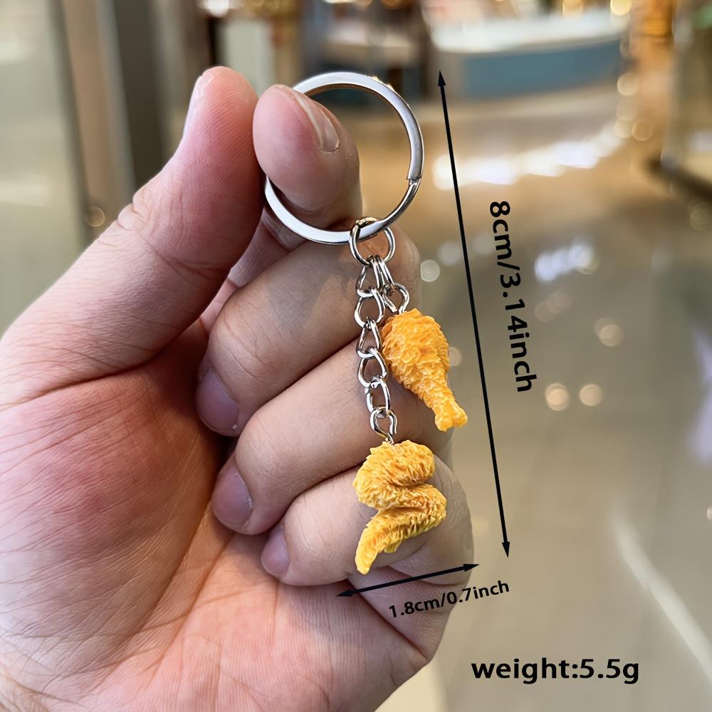 Simulation Fried Chicken Wing Keychain Creative Drumstick Bag Pendant Couple Family Keychain Pendant