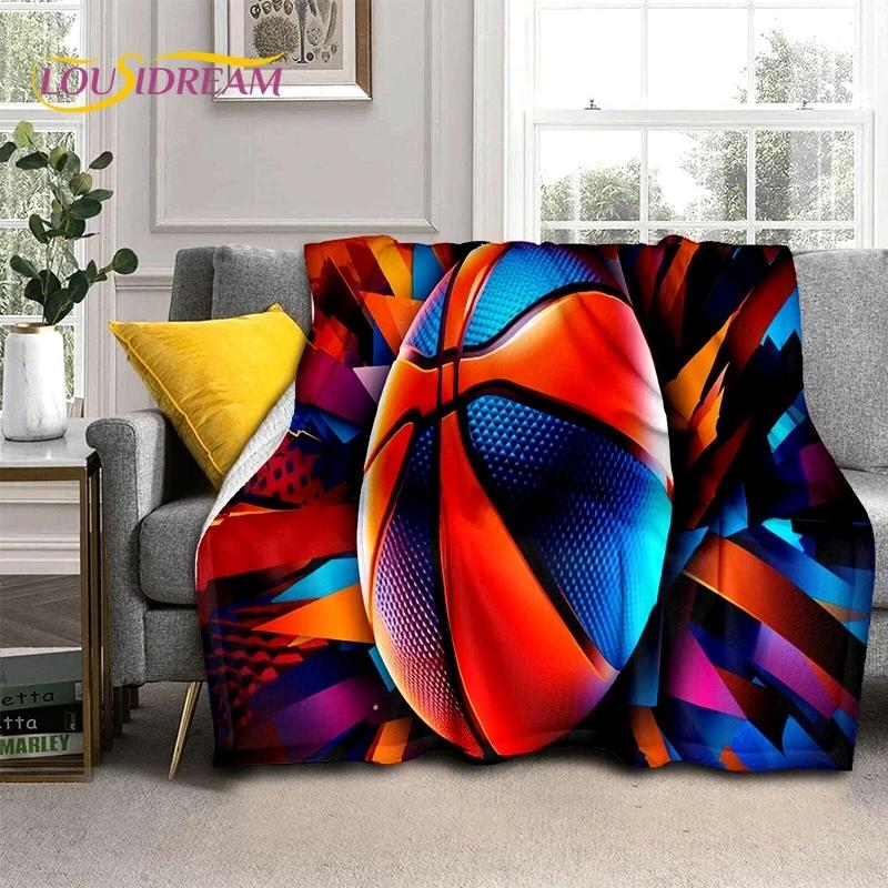 Lastest Basketball Court Frame Soft Blankets,Keep Warm Throw Blanket Comfortable Blanket for Picnic Beds Sofa Home Bedroom gift