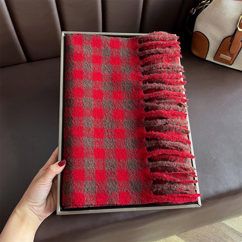 Winter Women Lattice Imitation Cashmere Scarf Autumn Winter Thick Warm Wild Scarves Shawl Men Blankets Poncho Echarpe Stole