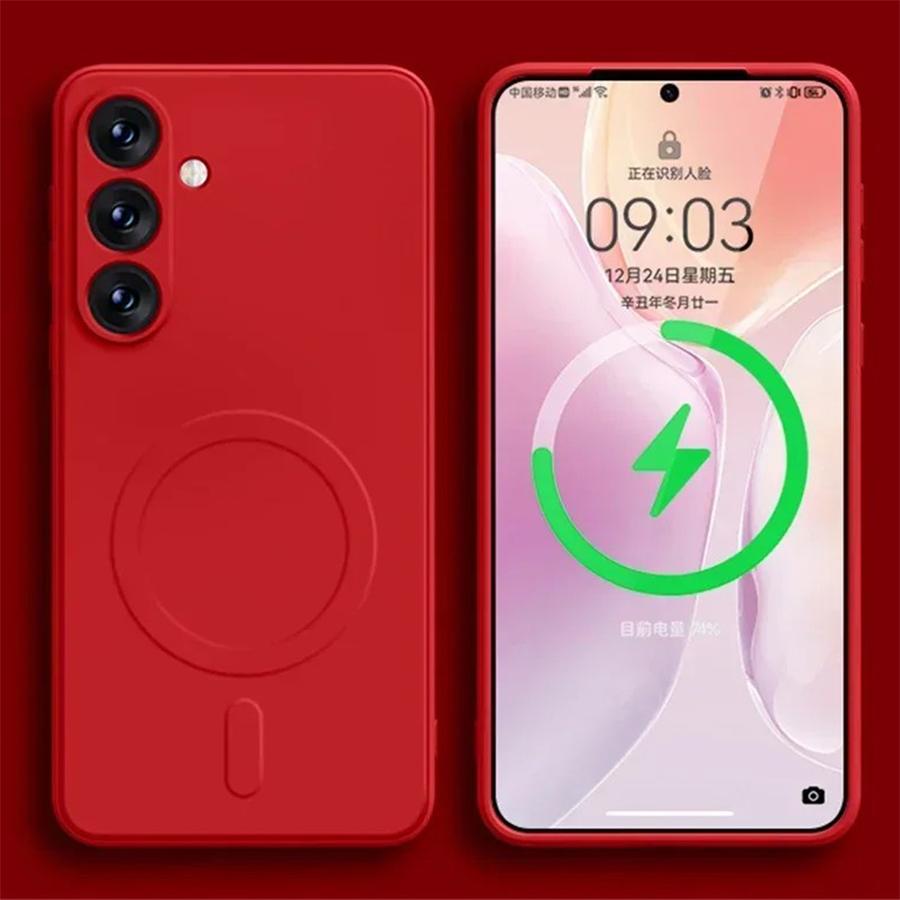 For Magsafe Liquid Silicone Magnetic Wireless Charge Case For Samsung Galaxy S26 S25 S24 Ultra S23 S22 S21 A55 A15 A35 A05 Cover