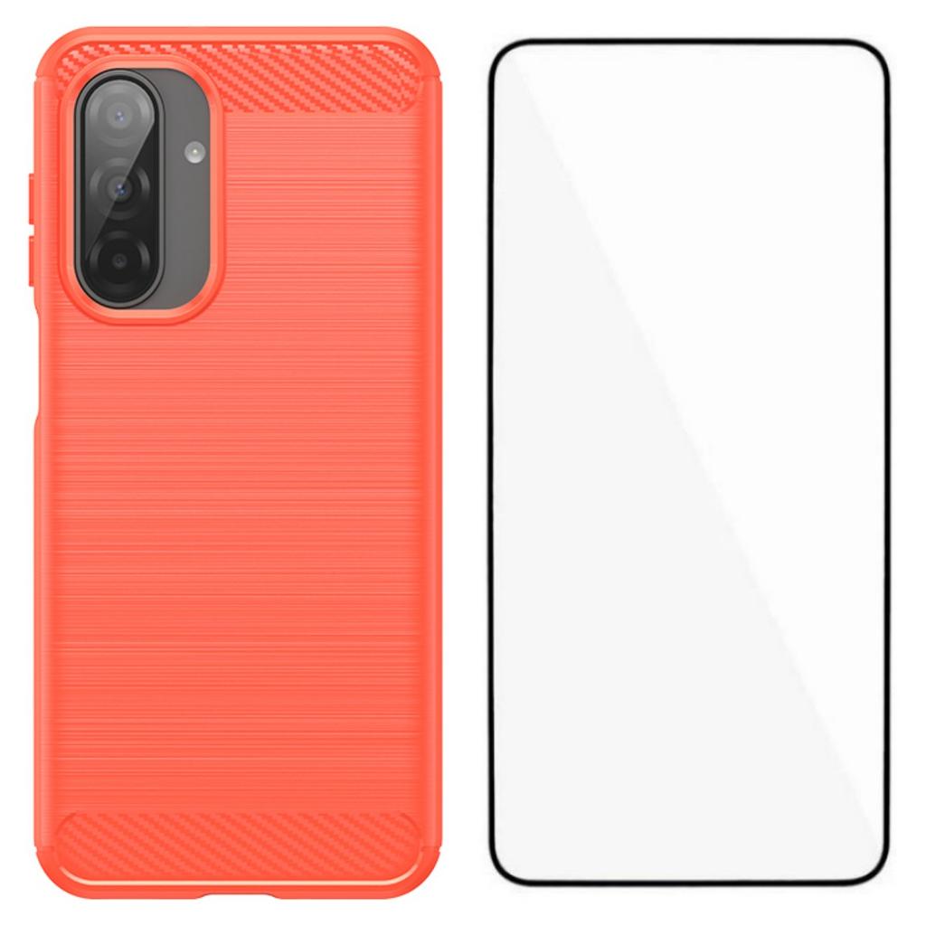 WANLONFENG LS Series For Samsung Galaxy A17 Case with Screen Film,Large Lens Hole Brushed Texture TPU Phone Cover