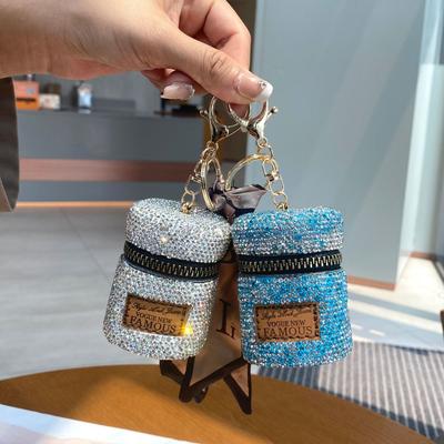 Internet Celebrity Key Versatile Buckle Mini Full Diamond Premium Earphone Bag Change Bag Small Fragrant Style Light Luxury Style Can Be Stored