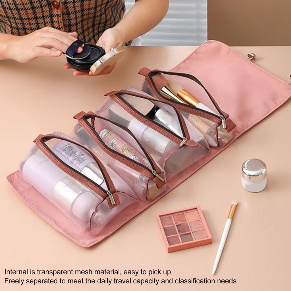 Detachable Cosmefic Bag Foldable 4 in 1 Multifunction Hanging Makeup Bags with Hook and   for Outdoor Travel