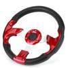 320mm 12.5in Racing Car Steering Wheel with Horn Button PVC Red Color Universal Modified Part