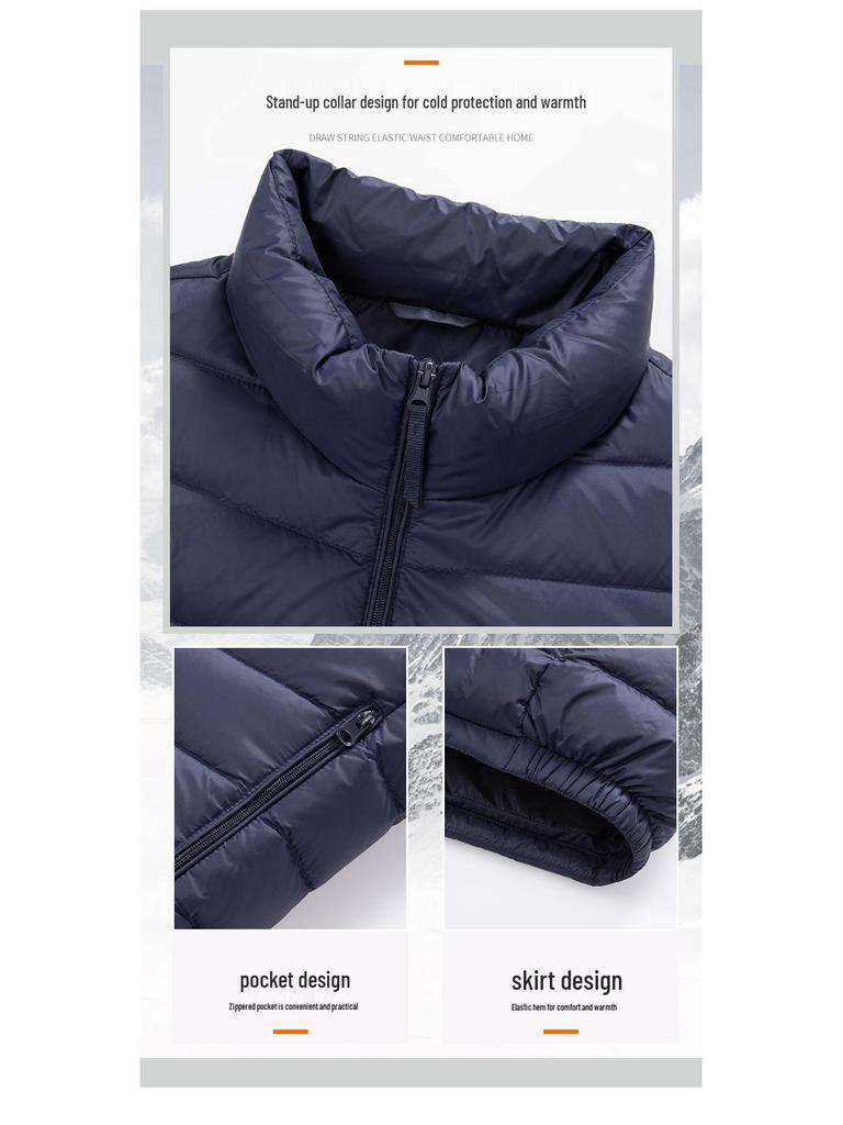 Men's 2024 Autumn/Winter High-End Casual Lightweight Down Jacket with Stand-Up Collar