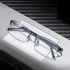 54mm Men's Half-Rim Rectangular Metal Eyeglass Frame Anti-Blue Light Reading Glasses  for Myopia Prescription