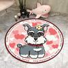 Cartoon Dog Round Carpet Living Room Circle Floor Mat Non Slip Bedroom Bathroom Doormat Washable Home Hallway Area Decor Rug