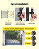 VEVOR Single Folding Security Gate, Lockable Scissor Gate with 360 degrees Swivel Casters, Outdoor Barricade Steel Retractable Gates