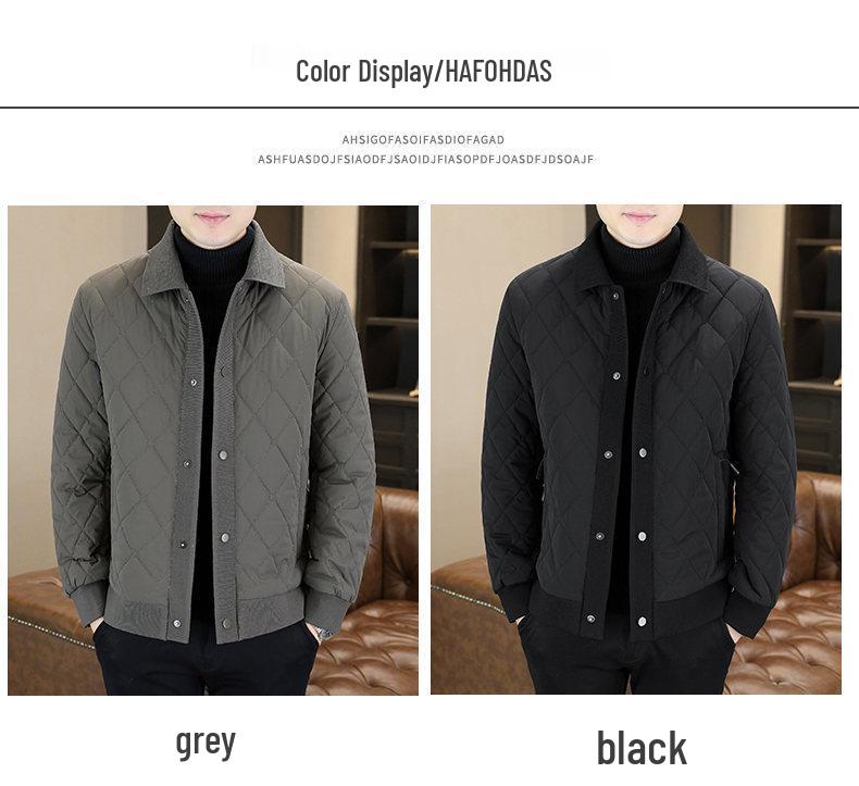 Men's Winter Mulberry Silk Quilted Jacket: Youthful, Casual, High-End Padded Coat for Dad