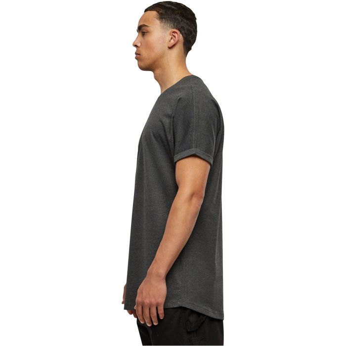 T-Shirt Long Shaped Turnup - Urban Classics - Homme - 100% coton - Couleur gris - Manches courtes