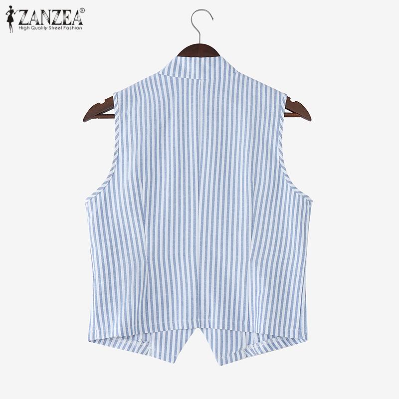 ZANZEA Dámské letní pruhované ležérní topy bez rukávů